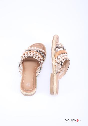 Chaussons  avec des perles Imprimé de python - ph 2