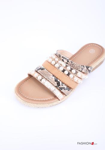 Chaussons  avec des perles Imprimé de python - ph 3