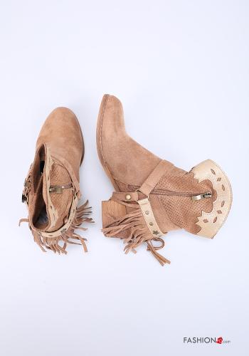 Bottines avec clous avec fermeture éclair à sangle à franges - ph 2