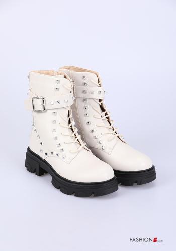 Botim estilo militar com tachas com fecho com pulseira - ph 1