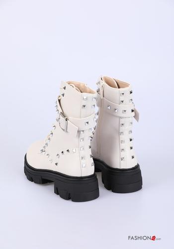 Botim estilo militar com tachas com fecho com pulseira - ph 2