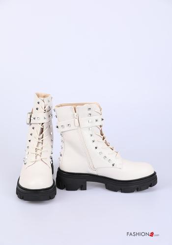 Botim estilo militar com tachas com fecho com pulseira - ph 3