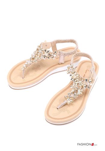 Sandalias cuña con brillantes - ph 1