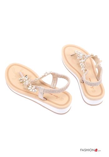 Sandalias cuña con brillantes - ph 4