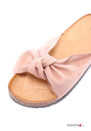 Suede Slide Sandals with bow - ph 3