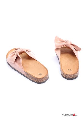 Suede Slide Sandals with bow - ph 4