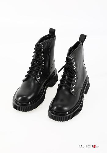 Botas estilo militar imitación de cuero con cremallera - ph 1