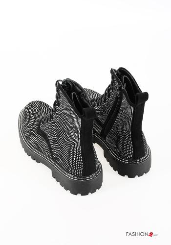 Combat Boots with zip with rhinestones - ph 2