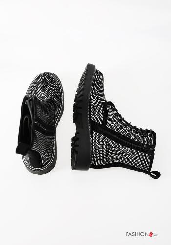 Combat Boots with zip with rhinestones - ph 3