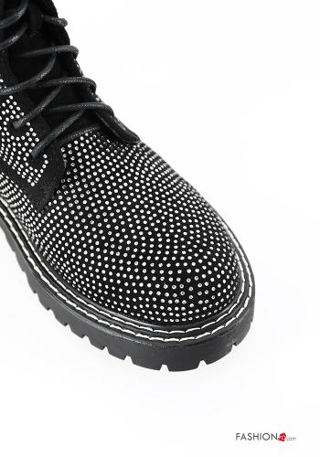 Combat Boots with zip with rhinestones - ph 4