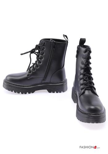 Bottes militaires faux cuir avec fermeture éclair - ph 2