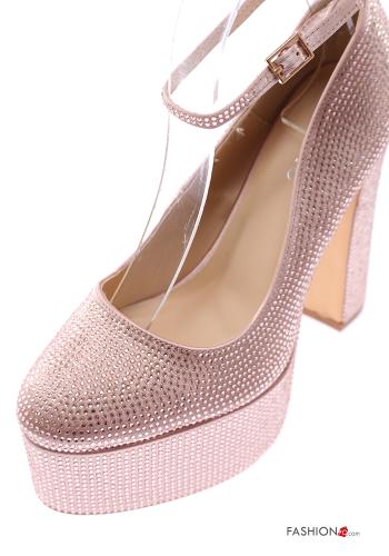 Scarpe con tacco Mary Jane con plateau con strass - ph 3