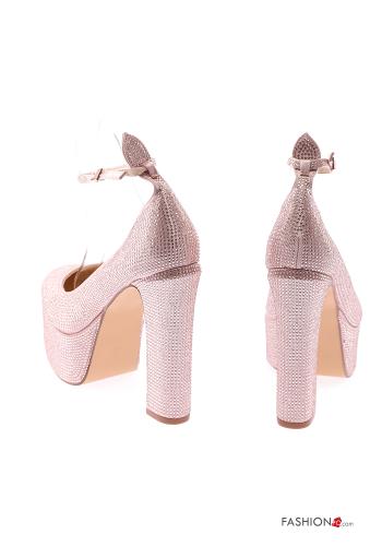 Scarpe con tacco Mary Jane con plateau con strass - ph 4