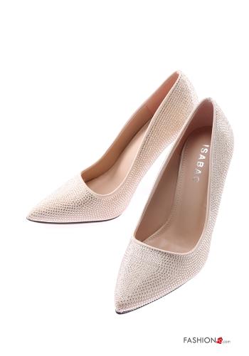 court shoe Heeled shoes with rhinestones - ph 1