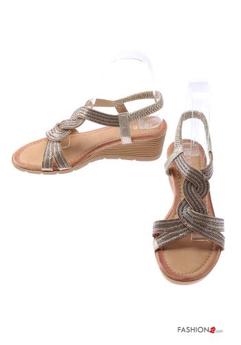 Sandales avec strass à Talons Compensés - ph 2