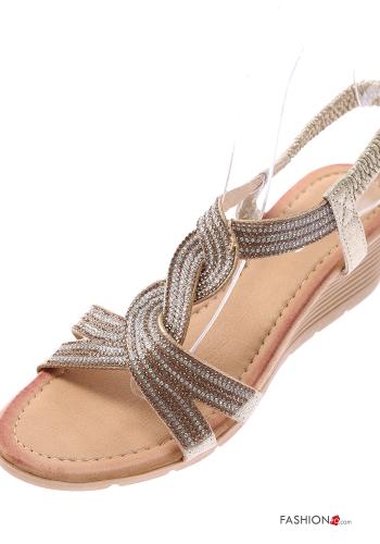 Sandales avec strass à Talons Compensés - ph 3