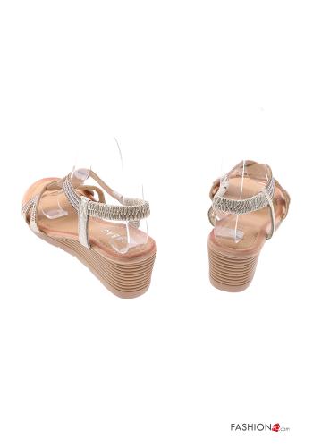 Sandales avec strass à Talons Compensés - ph 4
