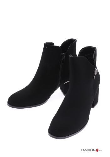 Botins camurça ponta redonda com fecho - ph 1