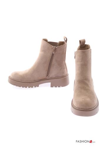 faux leather round-toe Ankle boots with zip - ph 2