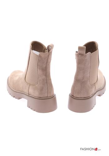 faux leather round-toe Ankle boots with zip - ph 4