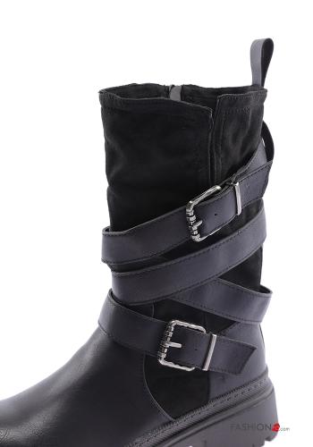 faux leather round-toe Ankle boots with zip - ph 3