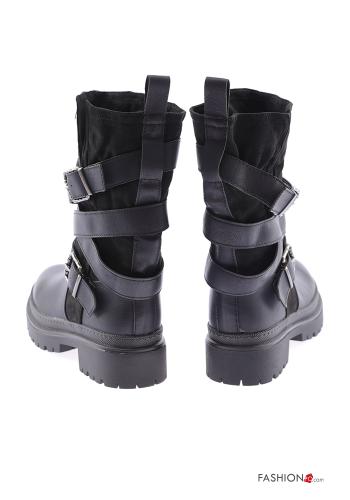 faux leather round-toe Ankle boots with zip - ph 4