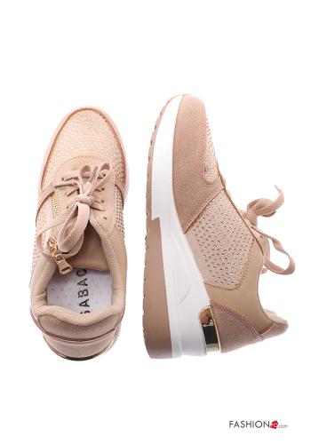 Low-top trainers with zip Wedge with rhinestones - ph 2