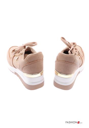 Low-top trainers with zip Wedge with rhinestones - ph 4