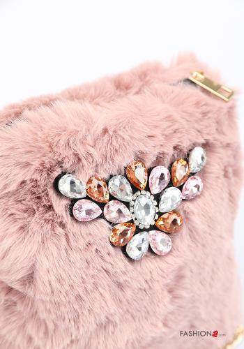 Borsa in Pelliccia ecologica con strass - ph 4