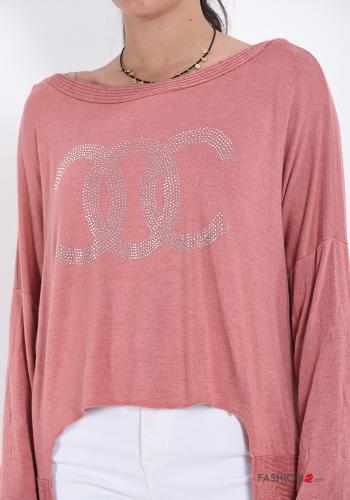 T-shirt à manches longues avec strass - ph 4