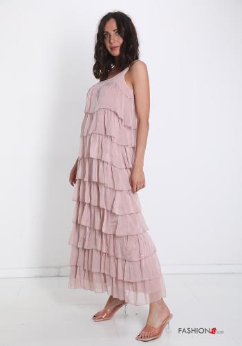 Vestido Sin Mangas de Seda con volantes - ph 1