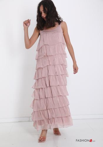 Vestido Sin Mangas de Seda con volantes - ph 3