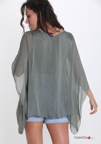 Blusa de Seda encaje escote en v - ph 2