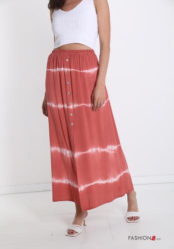 Gonna  con bottoni longuette Fantasia batik - ph 1