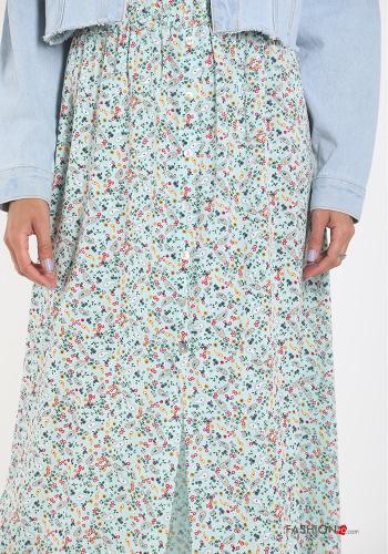 Jupe  avec des boutons longuette Imprimé floral - ph 4