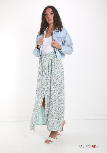 Jupe  avec des boutons longuette Imprimé floral - ph 5