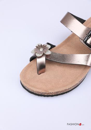 Infradito in Pelliccia ecologica  con strass zeppa - ph 3