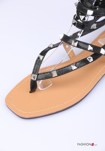 Sandali  con borchie con cinturino regolabile con frange - ph 3