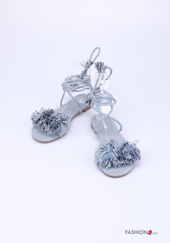Sandalias  con flecos regulable con correa Gamuza - ph 1