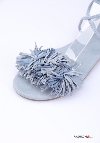 Sandalias  con flecos regulable con correa Gamuza - ph 3