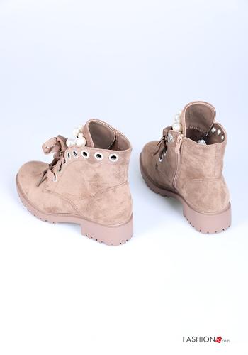 Bottines avec fermeture éclair avec des perles avec ruban avec strass - ph 4