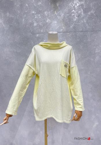 Langarmshirt aus Baumwolle mit Taschen mit Kapuze - ph 1