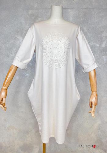 Robe Imprimé écrit avec poches - ph 1