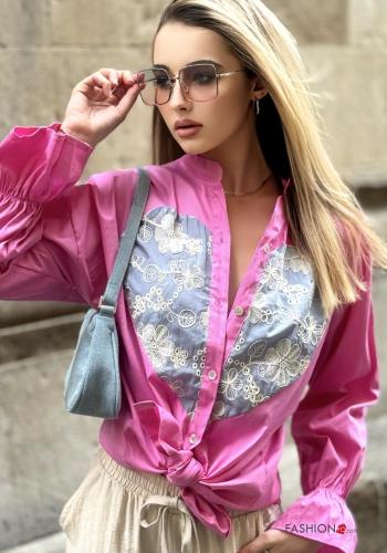 Camicia in Cotone Fantasia cuore con bottoni - ph 1