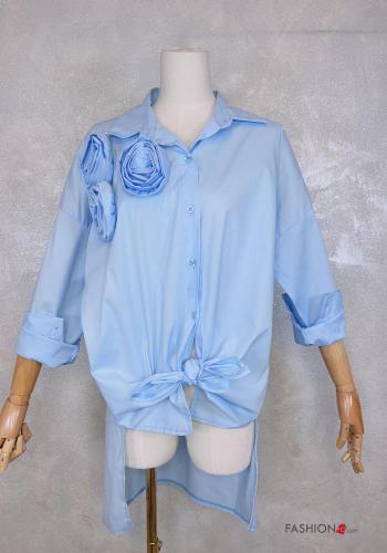 Camicia in Cotone maniche lunghe con colletto Fantasia floreale con bottoni - ph 1