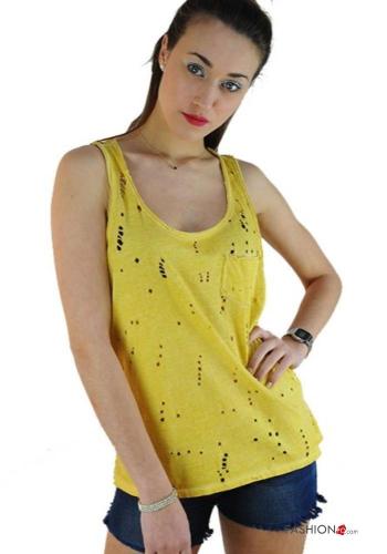 Canotta in Cotone strappati con tasche - ph 1