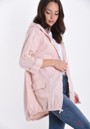 Cotton Wind Jacket with pockets with hood with zip - ph 3