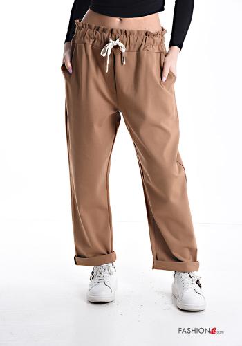 Pantalone con elastico con tasche con coulisse