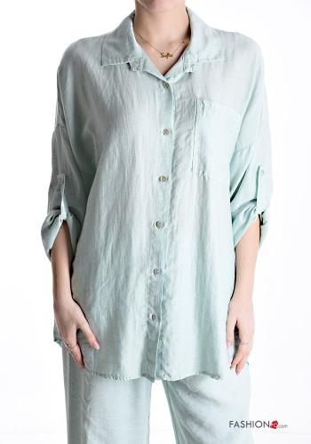 Linen Shirt with buttons with pockets