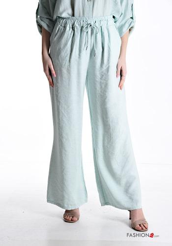 Pantalone in Lino con elastico con tasche con coulisse - ph 1
